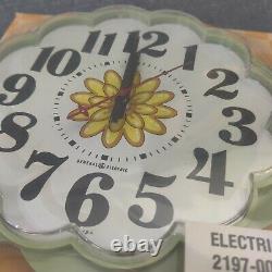 Nouveau Nos Vintage General Electric Ge Horloge Murale De Cuisine Flower #2197 Avacado