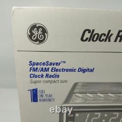 Nouveau réveil radio numérique électronique FM/AM Vintage GE SpaceSaver 7-4612 NOS