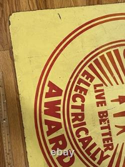 Panneau Vintage Grand Général Électrique Médaillon d'Or Prix Total Électrique à Domicile Wow