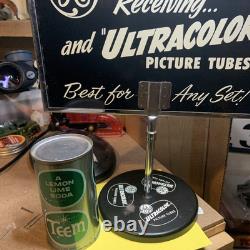 Panneau de comptoir publicitaire Vintage GE Ultracolor avec miroir pour tubes d'image