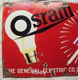 Panneau en émail de porcelaine vintage Osram Ampoule Gec General Electric Co Ltd