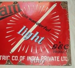 Panneau en émail de porcelaine vintage Osram Ampoule Gec General Electric Co Ltd