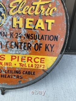 Panneau en métal vintage original 22 1/2 avec anneau General Electric à une seule face