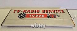 Panneau lumineux en métal vintage GE Tubes TV-Radio Service Général Électrique pour réparation
