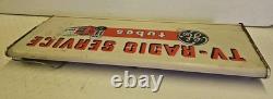 Panneau lumineux en métal vintage GE Tubes TV-Radio Service Général Électrique pour réparation