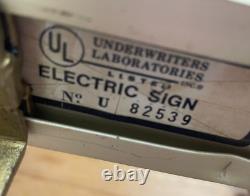 Panneau lumineux vintage General Electric GE Lighting Center à deux faces 48x4.5x2.5