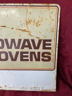 Panneau publicitaire en métal pour les fours à micro-ondes GE vintage, rustique et industriel 21 x 17