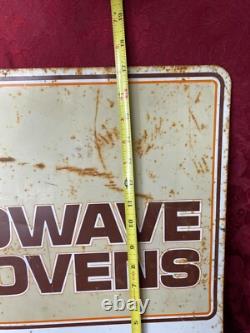 Panneau publicitaire en métal pour les fours à micro-ondes GE vintage, rustique et industriel 21 x 17