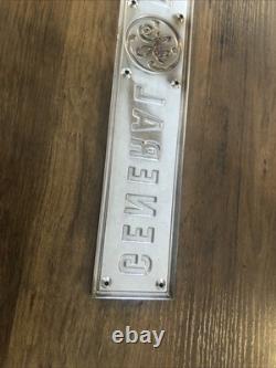 Panneau publicitaire en métal vintage original avec logo emblème de General Electric GE
