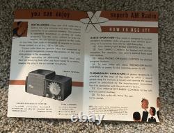 Phonographe vintage GE modèle 431 Radio AM Deluxe avec manuel d'instructions original