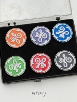 Pins promotionnels vintage General Electric avec logo GE en métal émaillé publicitaire