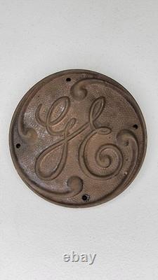 Plaque Émaillée Vintage GE Émblème Métallique General Electric 4,5 Pouces