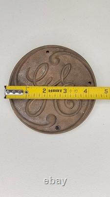 Plaque Émaillée Vintage GE Émblème Métallique General Electric 4,5 Pouces