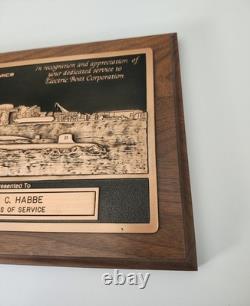 Plaque de sous-marin vintage General Dynamics Electric Boat personnalisée pour la retraite