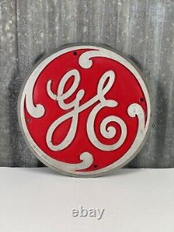Plaque en Aluminium Moulé Vintage GE General Electric 13 en Relief (C6)