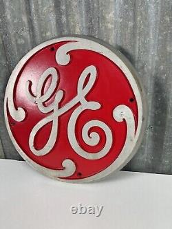 Plaque en Aluminium Moulé Vintage GE General Electric 13 en Relief (C6)