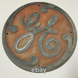 Plaque en métal en aluminium coulé GE General Electric Émblème Logo 13 VTG
