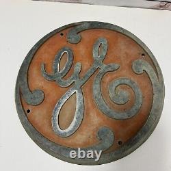 Plaque en métal en aluminium coulé GE General Electric Émblème Logo 13 VTG