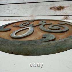Plaque en métal en aluminium coulé GE General Electric Émblème Logo 13 VTG