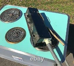 Poêle Ge General Electric Turquoise/aqua Blue Cooktop Vintage 1950's MCM