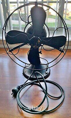 Projet de ventilateur GE General Electric antique de 100 ans avec 4 pales en laiton de 12 pouces