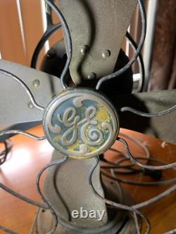Projet de ventilateur GE General Electric antique de 100 ans avec 4 pales en laiton de 12 pouces