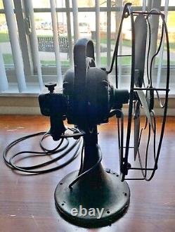 Projet de ventilateur GE General Electric antique de 100 ans avec 4 pales en laiton de 12 pouces