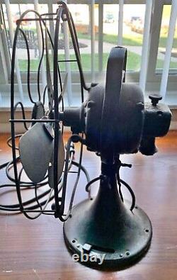 Projet de ventilateur GE General Electric antique de 100 ans avec 4 pales en laiton de 12 pouces