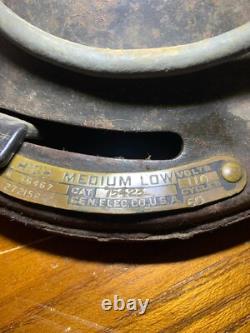 Projet de ventilateur GE General Electric antique de 100 ans avec 4 pales en laiton de 12 pouces