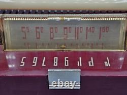 RADIO PORTABLE AM VINTAGE 1952 General Electric Bourgogne 4-Tubes, Modèle 607