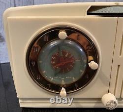 RARE Radio-réveil ancien GE modèle 516F couleur ivoire Fabriqué aux États-Unis FONCTIONNE