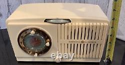 RARE Radio-réveil ancien GE modèle 516F couleur ivoire Fabriqué aux États-Unis FONCTIONNE