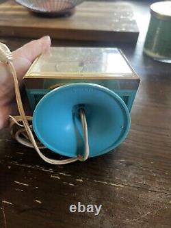 RARE Réveil Vintage bleu General Electric avec base en forme de tulipe