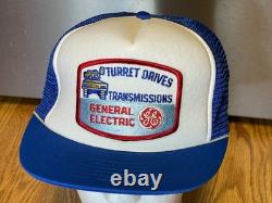 RARE ! VINTAGE Casquette Trucker GE General Electric Snapback Patch Drives Tank/Turret