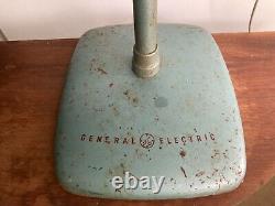 RARE Ventilateur sur pied vintage General Electric GE bleu