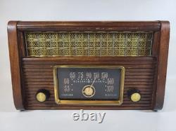 RARE radio à lampes General Electric C-103 vintage des années 1950, coffret en acajou