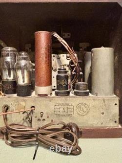 Radio Général Électrique F-74 Magic Eye Art Déco Original Vintage 1937