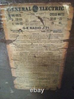 Radio Général Électrique J-71 Vintage Rare, Fonctionne