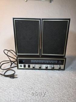 Radio Stéréo AM/FM Vintage Rarissime GE General Electric modèle T2020A et 2 Enceintes