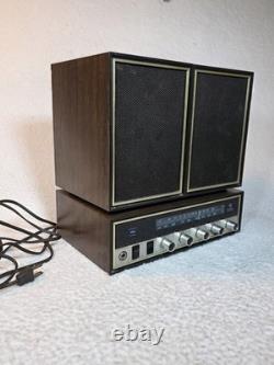 Radio Stéréo AM/FM Vintage Rarissime GE General Electric modèle T2020A et 2 Enceintes