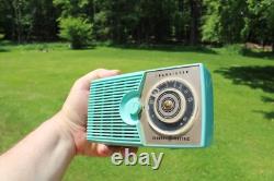 Radio Transistor Ancienne Aqua Général Électrique Vintage Époque Eames du Milieu du Siècle