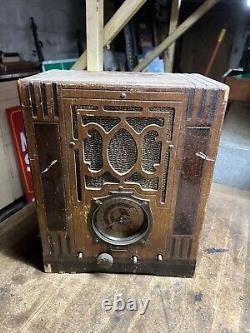 Radio à tube General Electric 6GM à boîtier en bois, rare et ancien, provenant des USA