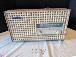 Radio à tubes AM FM General Electric vintage Cocoa en état de fonctionnement rare 8 13 5.5 pouces
