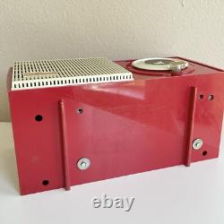 Radio à tubes AM modèle 471 de General Electric de 1955, rouge et blanc vintage, véritable charmeur