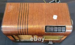 Radio à tubes vintage Deco GE/General Electric GD-51 des années 40 en bois, restaurée, fonctionne