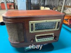 Radio à tubes vintage General Electric H-634 modèle L-573 en bois d'origine de 1939
