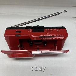 Radio cassette lecteur AM/FM General Electric 3-5437A vintage des années 1980 rouge