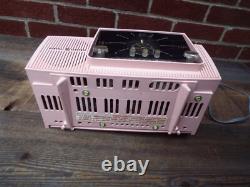 Radio-heure à tubes General Electric vintage GE, époque atomique, MCM, rose, en état de marche