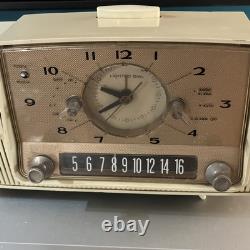 Radio-heure atomique General Electric des années 1950 1957 - Blanc