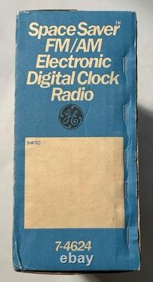 Radio-réveil électronique numérique FM/AM Vintage GE 7-4624 Space Saver NIB SCELLÉ